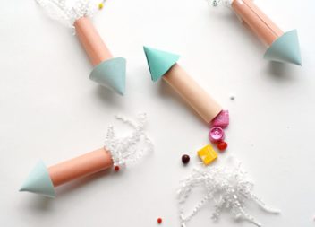 Idea della festa per bambini: razzo ripieno di dolci