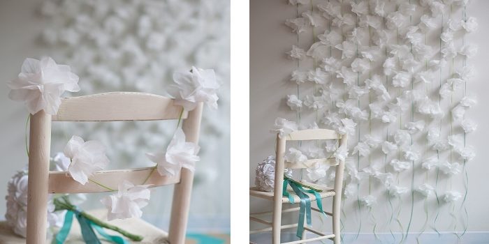Decorazione con tovaglioli: la ghirlanda floreale fatta a mano