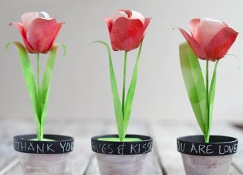 Tulipani di carta nel vaso. Master-class