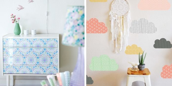 Decorazione economica utilizzando la carta da parati. 30 idee