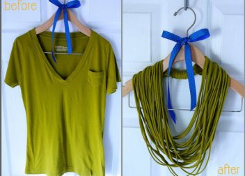 Collana fatta di vecchia camicia. Master class