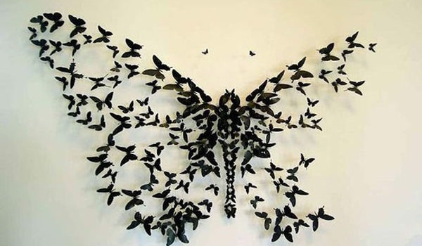 Farfalle di carta per decorare pareti. 20 idee