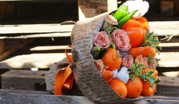 Idee su fiori di frutta e verdura- 20 idee per regalo