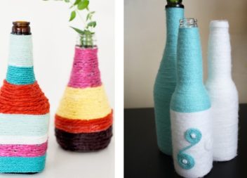 Vasi di primavera con le bottiglie. Master-class