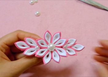 Spilla in stile kanzashi: video master-class