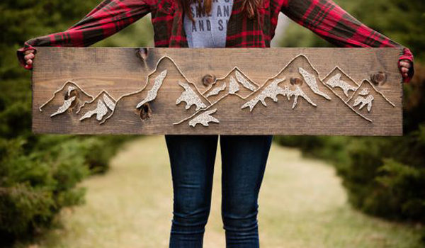 Decorazione in tecnica string-art: 22 foto-idee