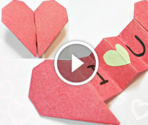 Cuore con un messaggio nella tecnica di origami. Video-lezione