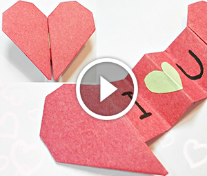 Cuore con un messaggio nella tecnica di origami. Video-lezione