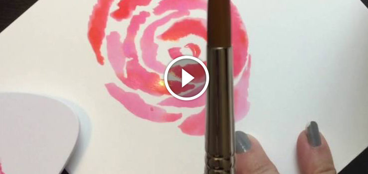 Disegniamo una rosa con vernici ad acquerello. Video-lezione