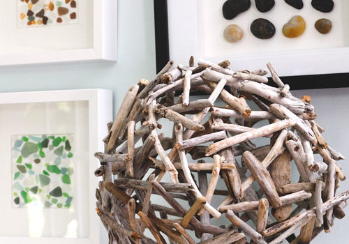 Sfera di legno come elemento d'arredo
