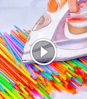 Astuccio fatto da cannucce da cocktail