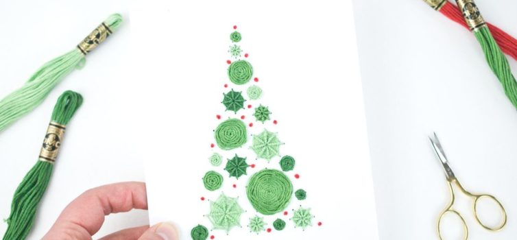Idee su ricamo cartolina di Capodanno: master class